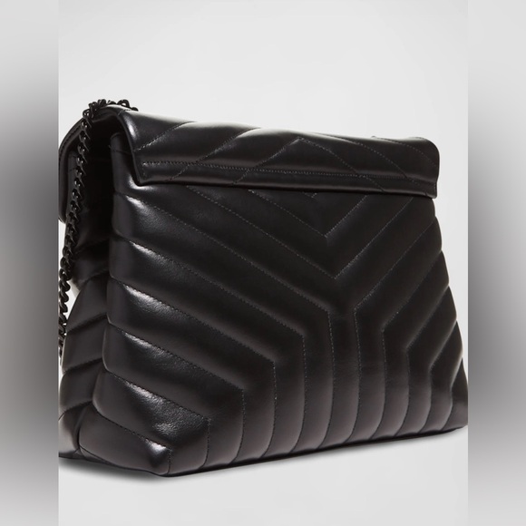 Yves Saint Laurent Black Chevron Shoulder Bag - Picture 13 of 15